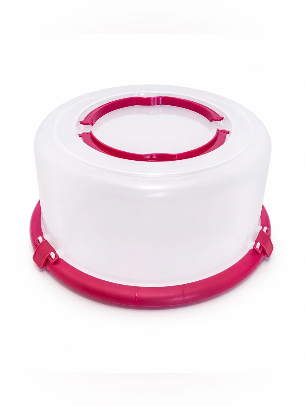 Plastic Cake Carrier Cover in White and Red